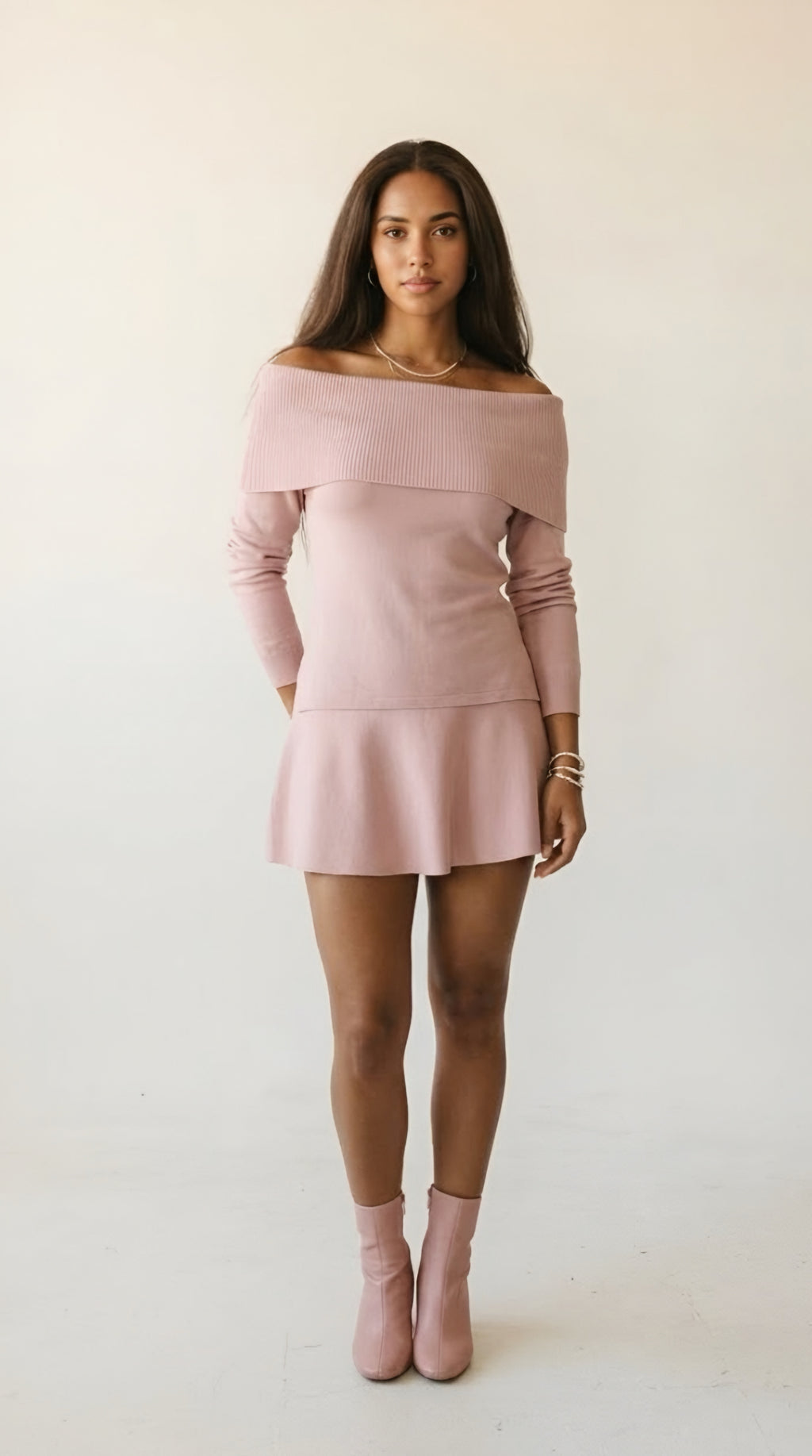 Bardot Ribbed Off Shoulder Sweater