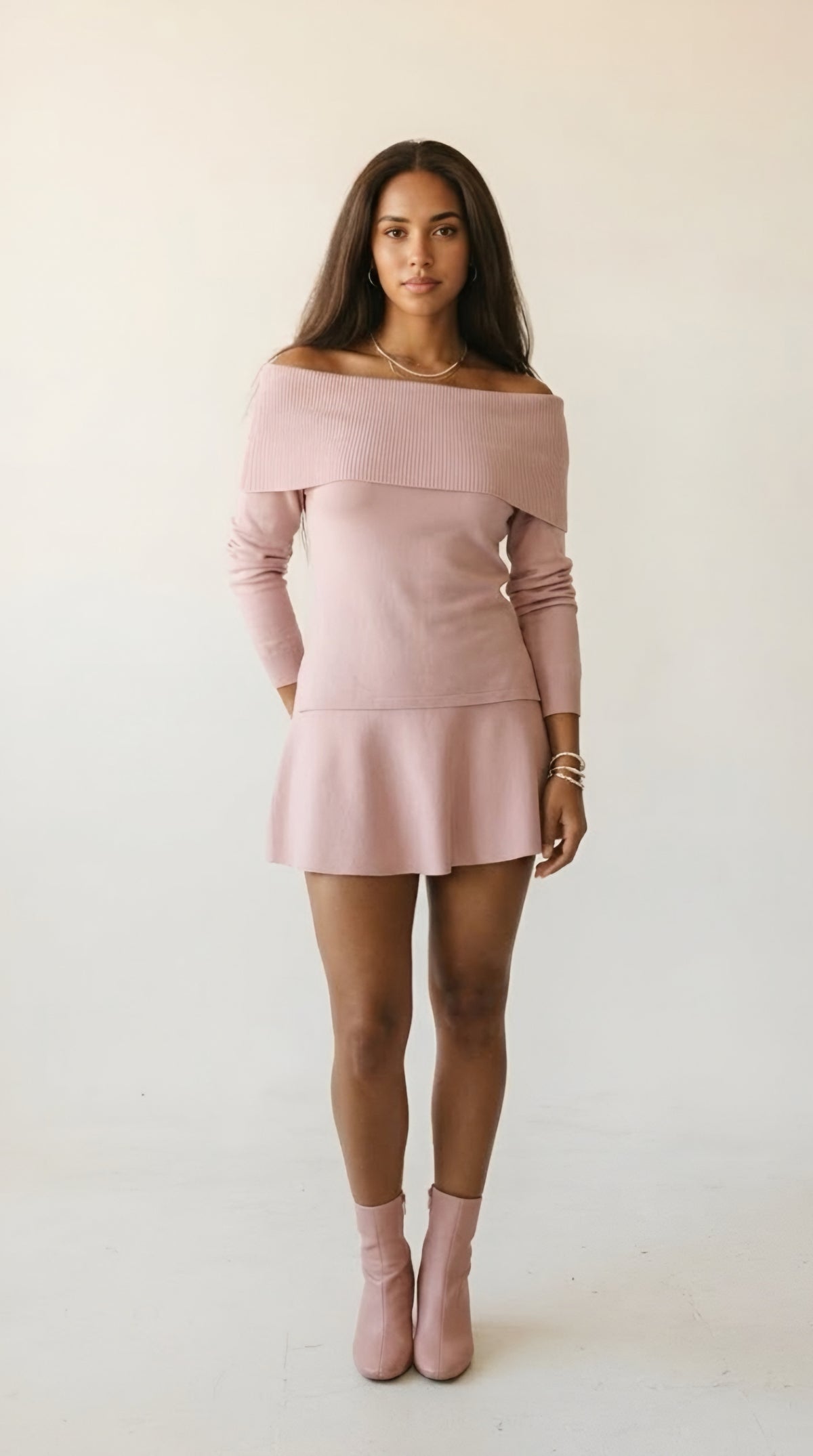 Bardot Ribbed Off Shoulder Sweater