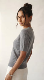 Câble Fine Knit Crew Neck