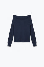 Bardot Ribbed Off Shoulder Sweater