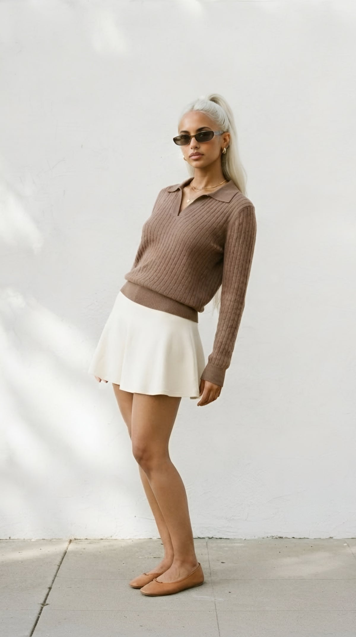 Câble Polo Knit Sweater