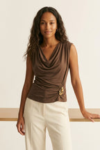 Clinquant Draped Gold Top