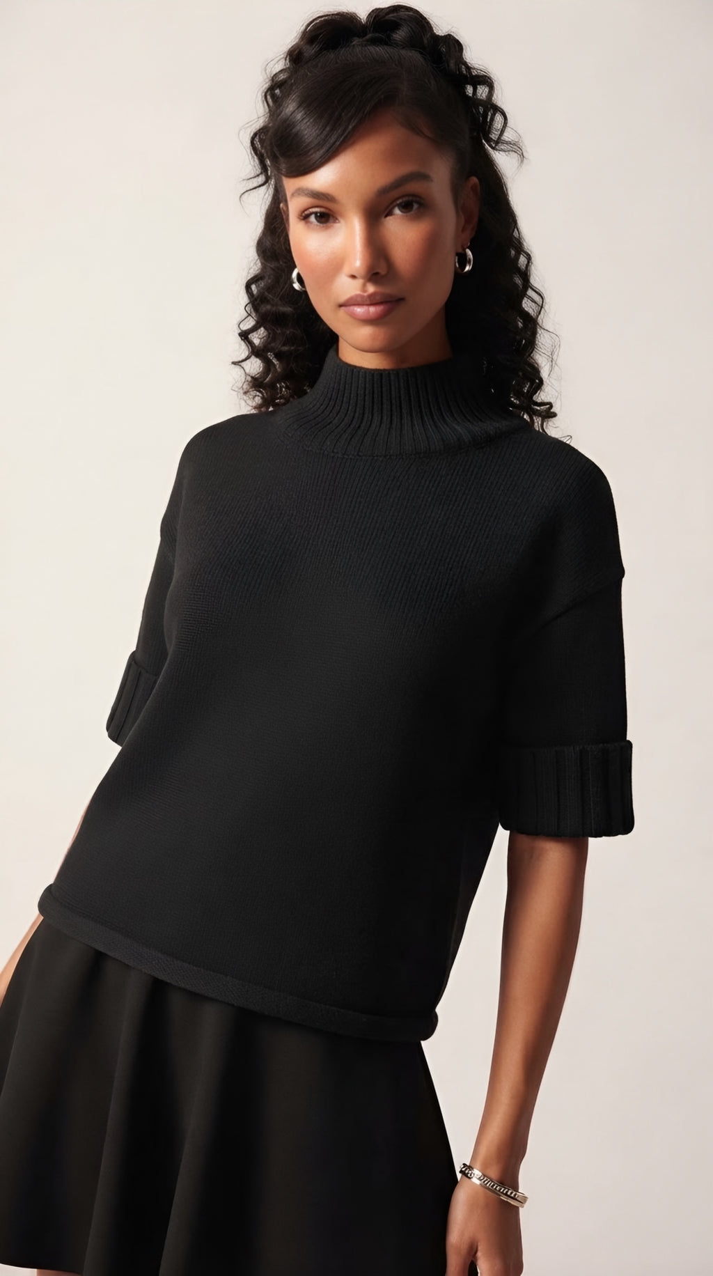 Hausse Chunky Ribbed High Collar Sweater