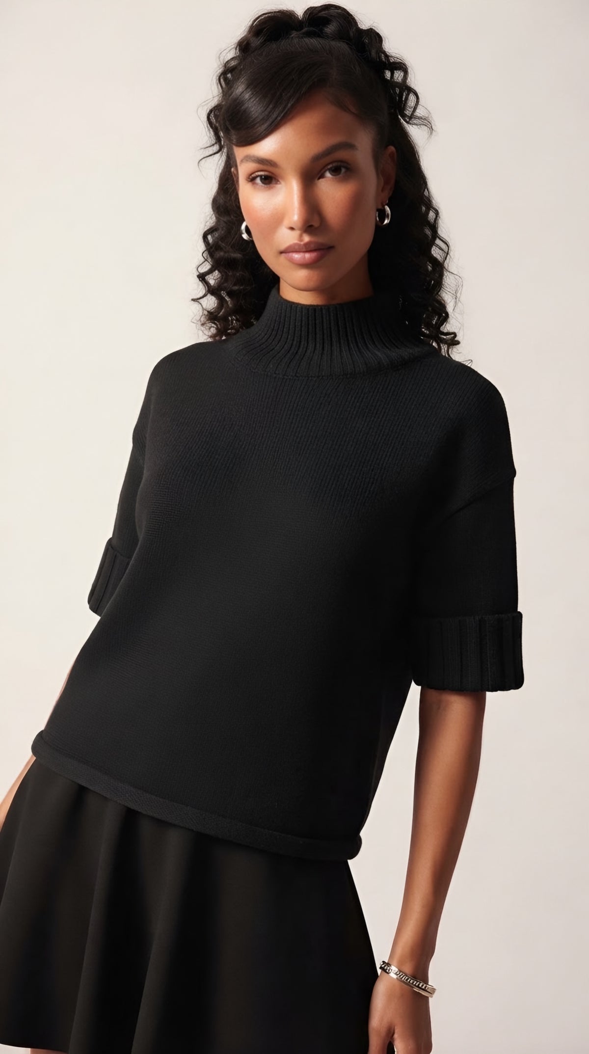 Hausse Chunky Ribbed High Collar Sweater