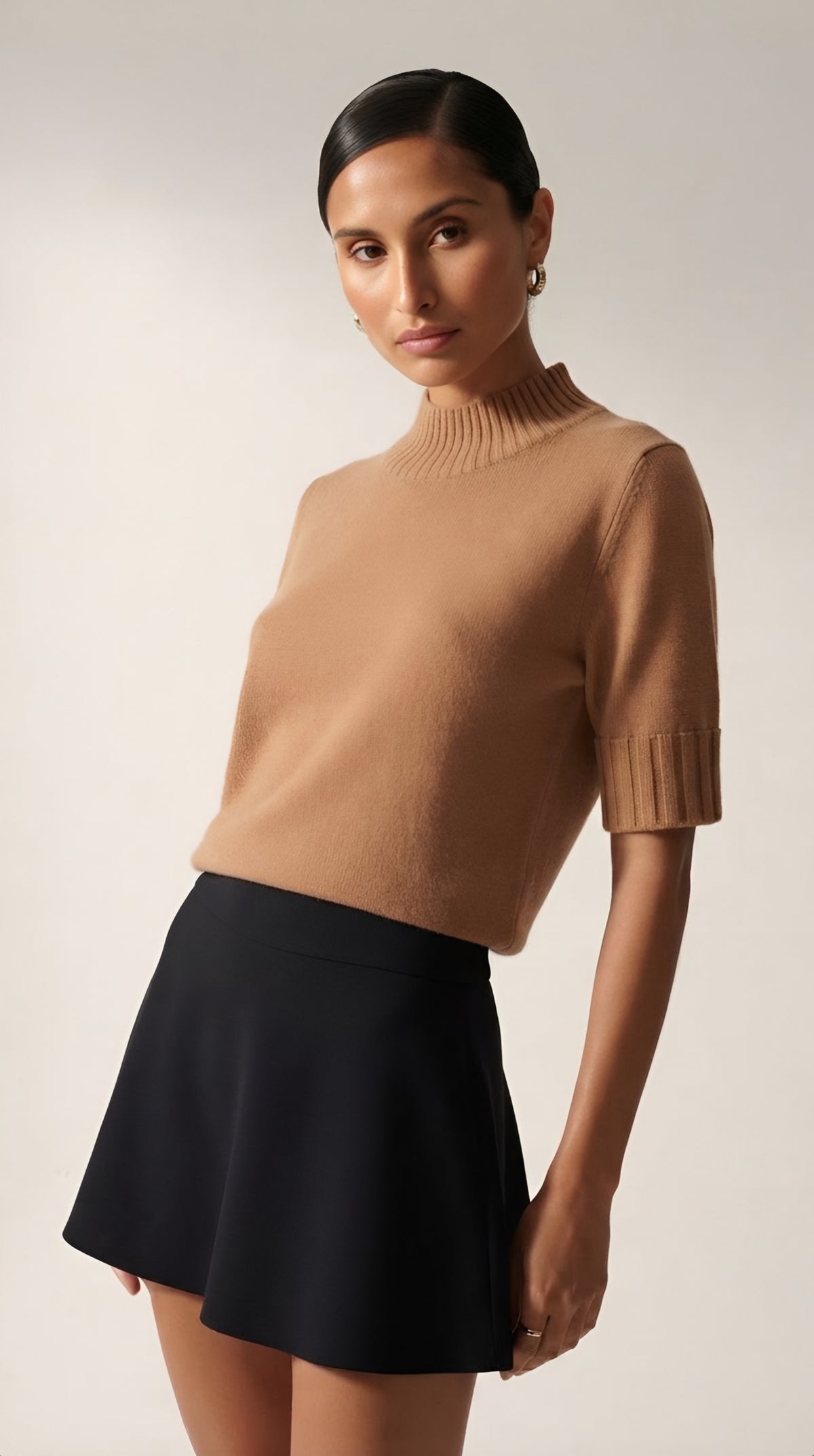 Hausse Chunky Ribbed High Collar Sweater
