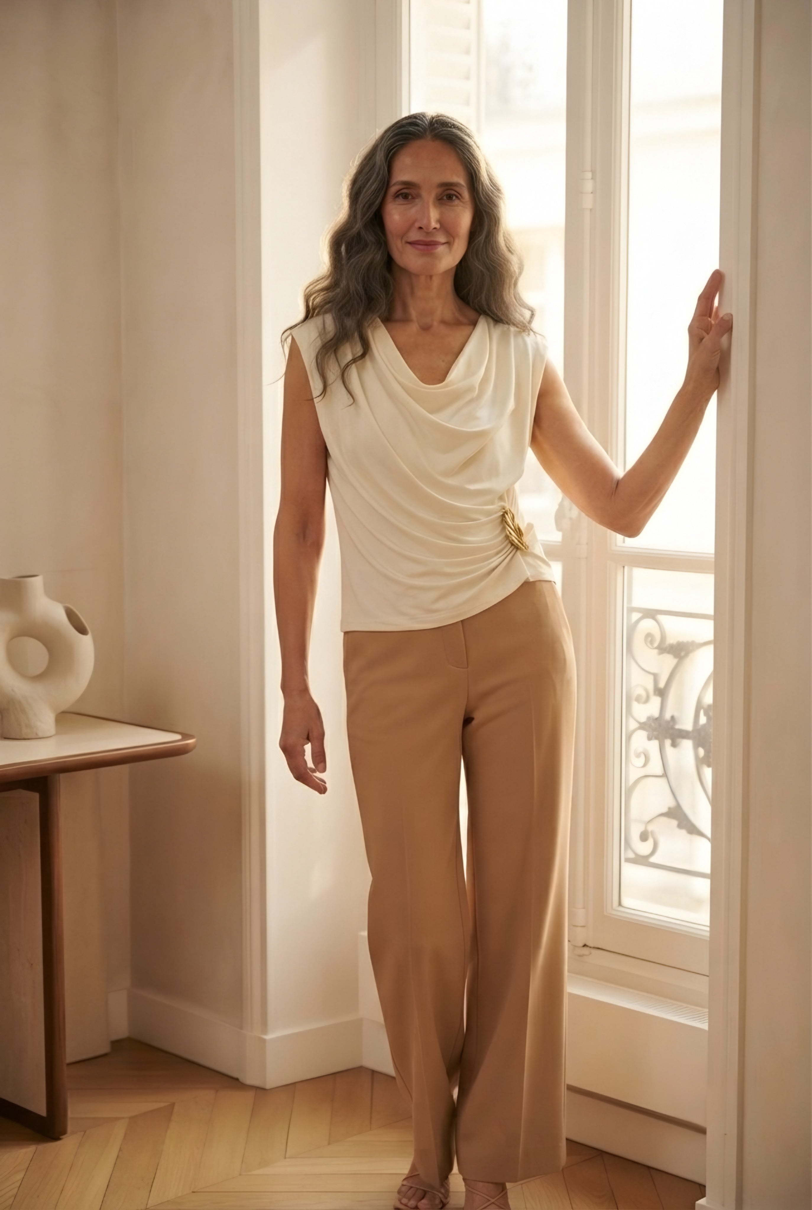 Clinquant Draped Gold Top