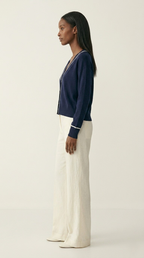 Contour Navy Contrast Trim Cardigan