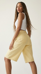 Indigo Wide Leg Bermuda Shorts