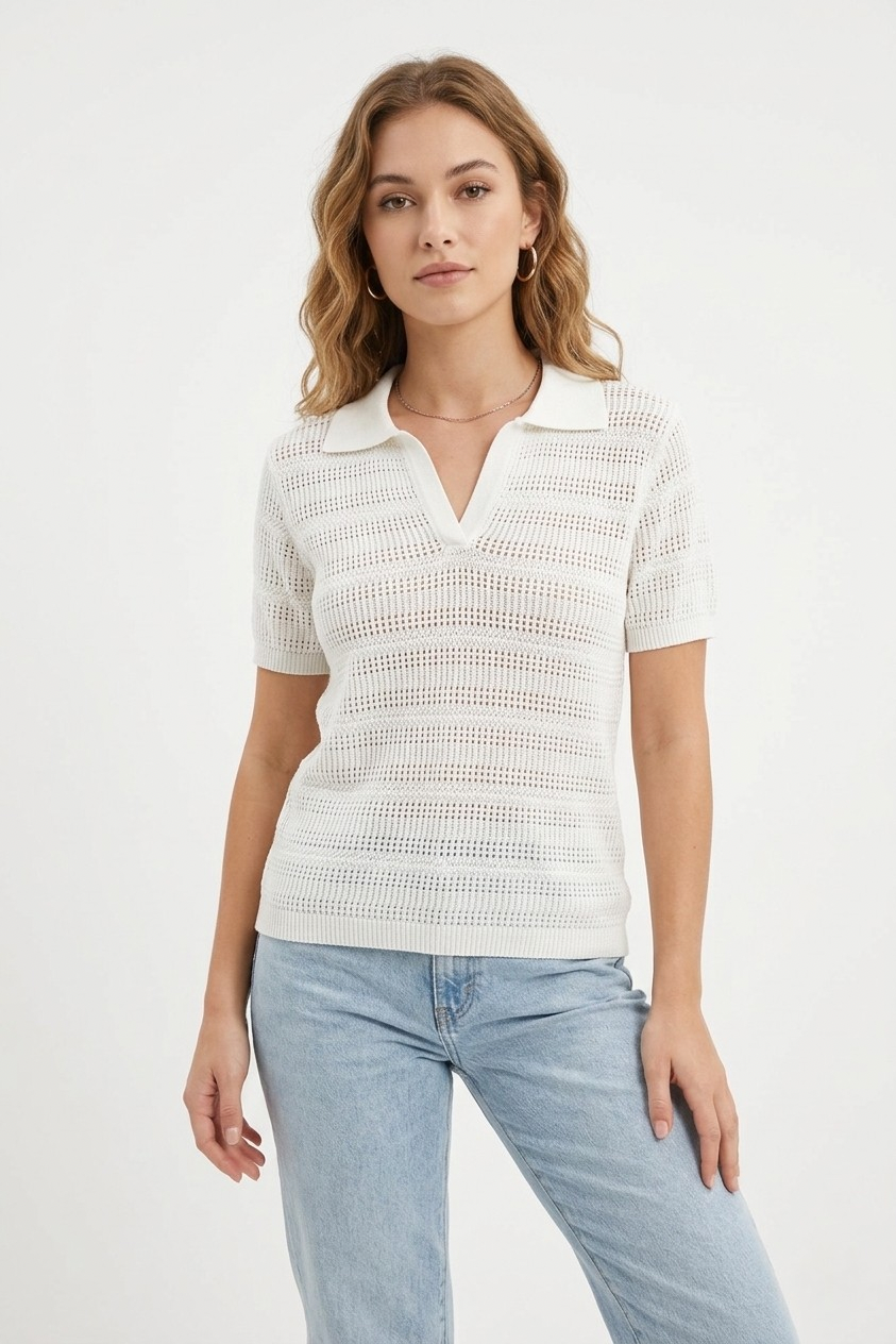 Maille Open Knit Polo