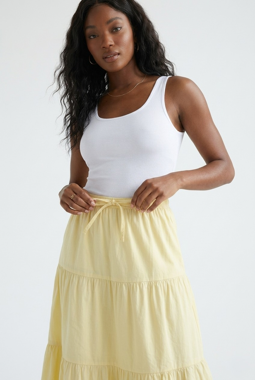 Ficelle Lace Detail Maxi Skirt