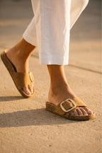 Sable Slip-On Buckle Sandal