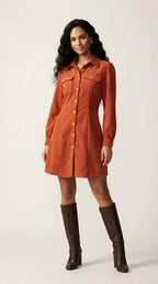 Sillage Corduroy Button-Down Dress