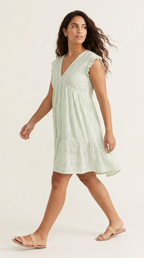 Feuille Mint Lurex Babydoll Dress