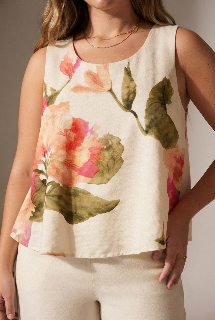 Aquarelle Floral Sleeveless Top