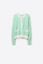 Galon Contrast Trim Cardigan