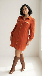 Sillage Corduroy Button-Down Dress