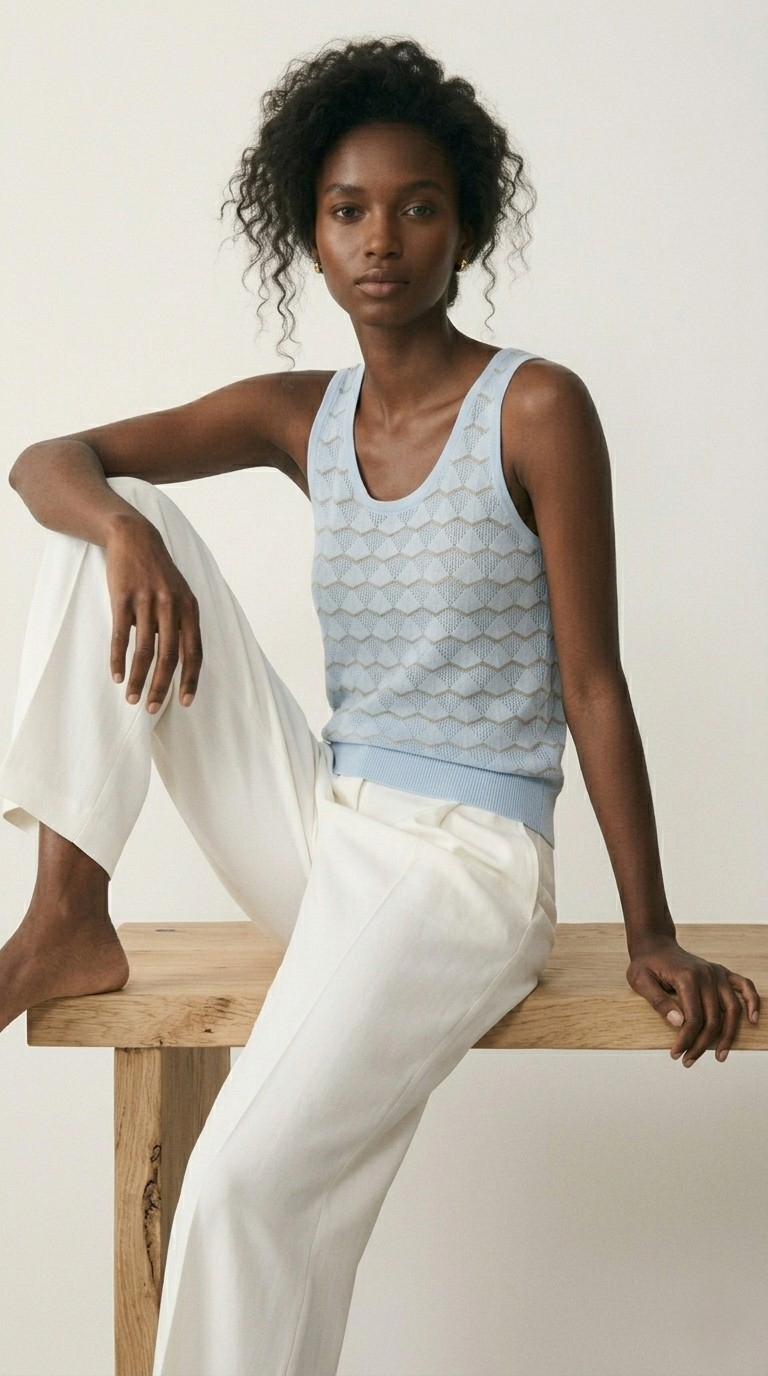 Lucent Metallic Knit Tank