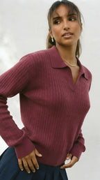 Câble Polo Knit Sweater