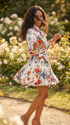 Corolle Floral Belted Mini Dress