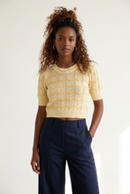 Solstice Herringbone Crop Sweater