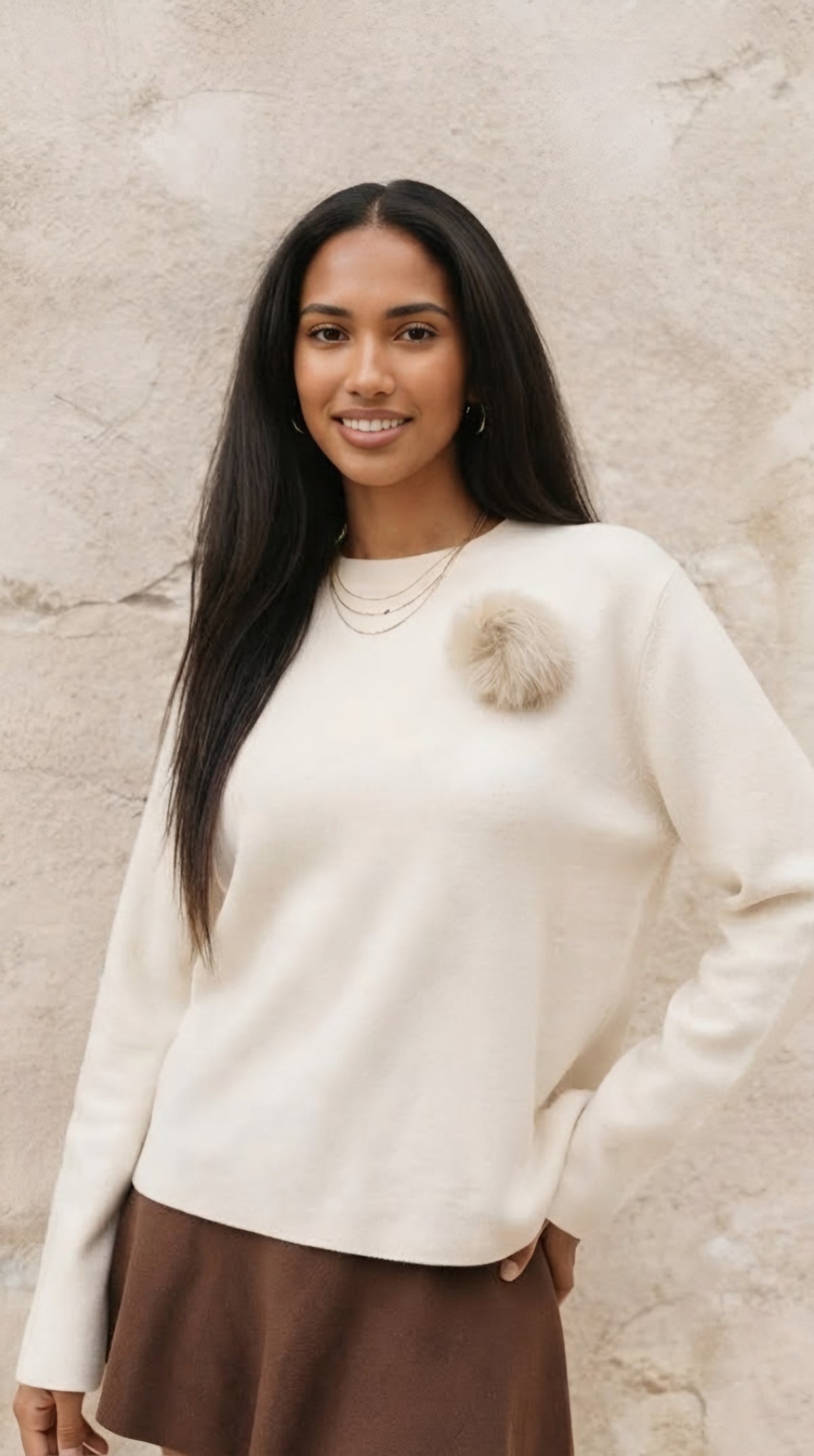Flocon Pom-Pom Knit Sweater