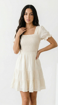 Volute Smocked Tiered Mini Dress