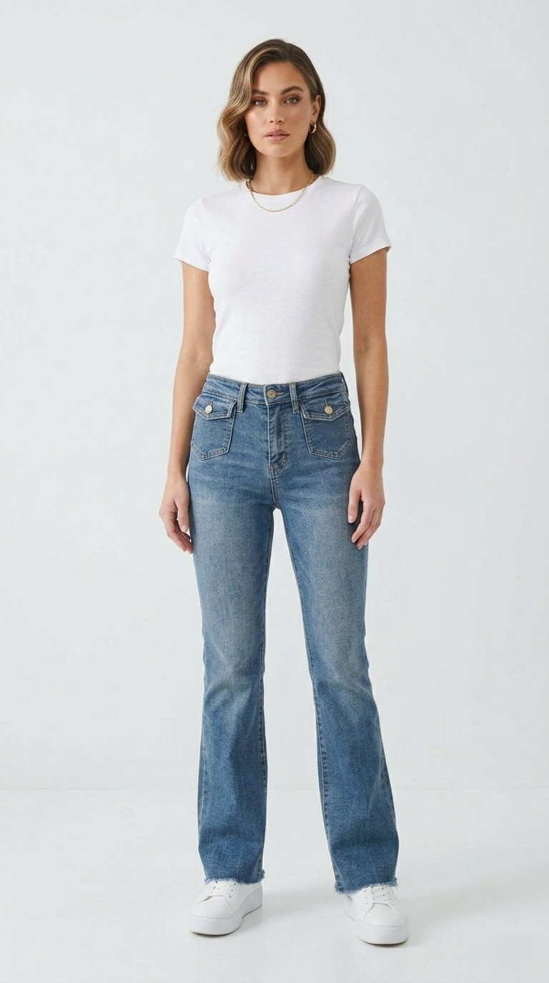 Pavillon Mid Rise Flare Jeans