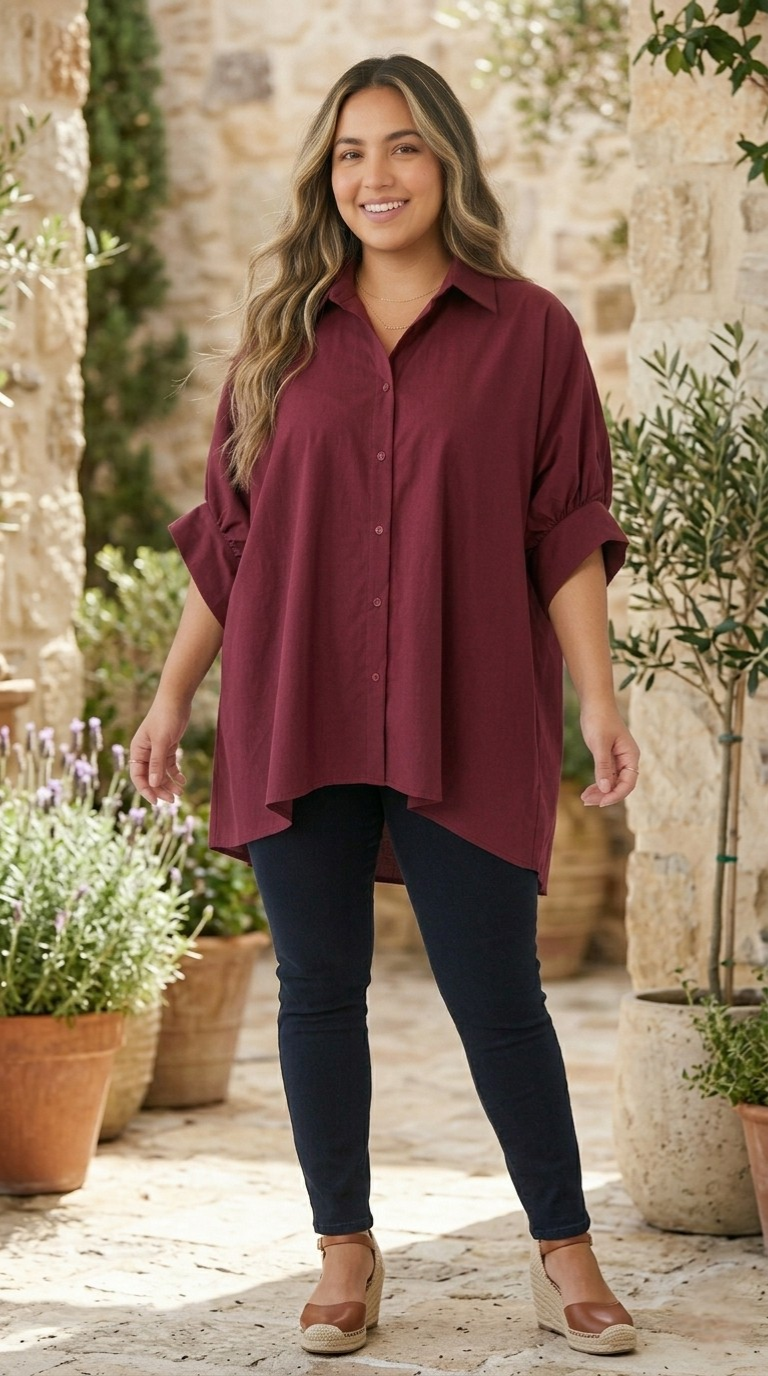 Amplitude Oversized Button Blouse