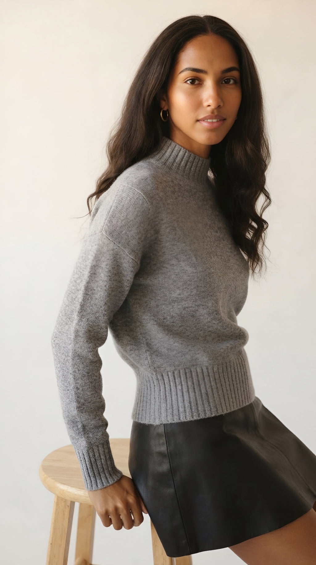 Tourelle High Collar Knit Sweater