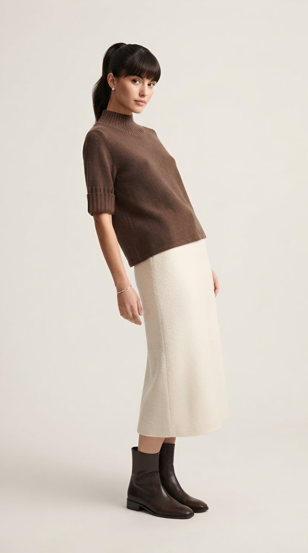 Hausse Chunky Ribbed High Collar Sweater