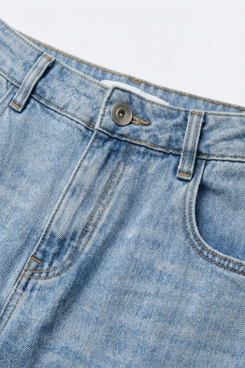 Côté Straight Leg Rolled Hem Jeans