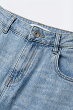Côté Straight Leg Rolled Hem Jeans