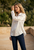 Nacré Satin Button-Down Shirt
