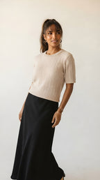 Câble Fine Knit Crew Neck