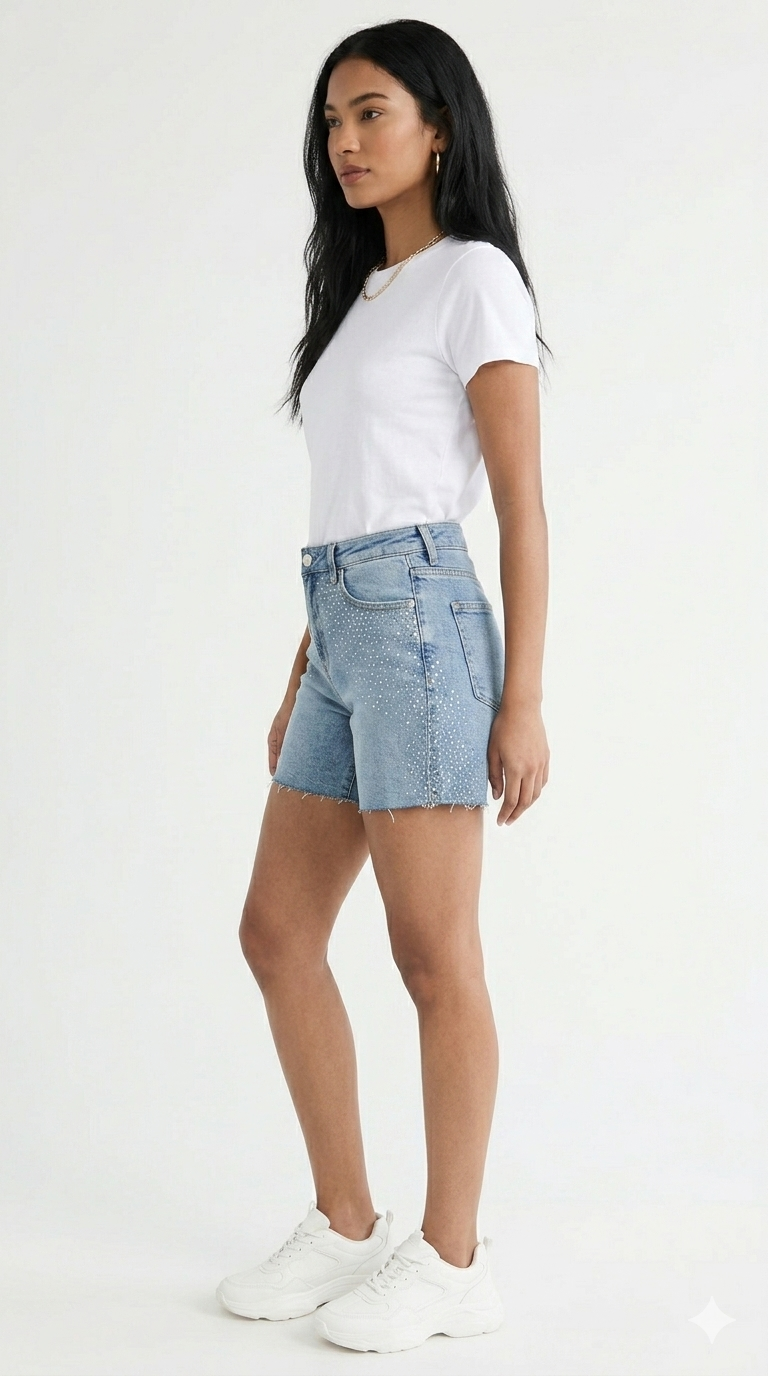 Scintille High Rise Cutoff Shorts