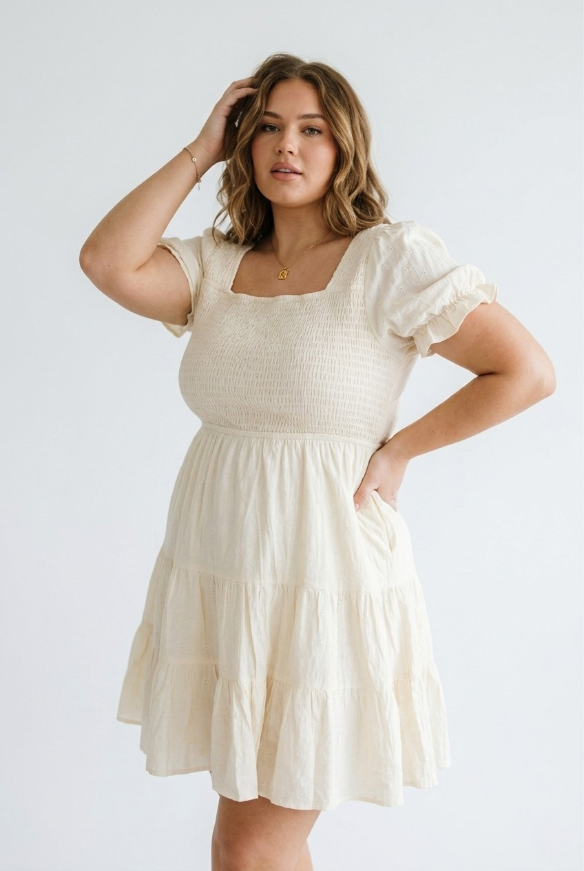 Volute Smocked Tiered Mini Dress