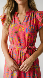 Corail Floral Tea Dress