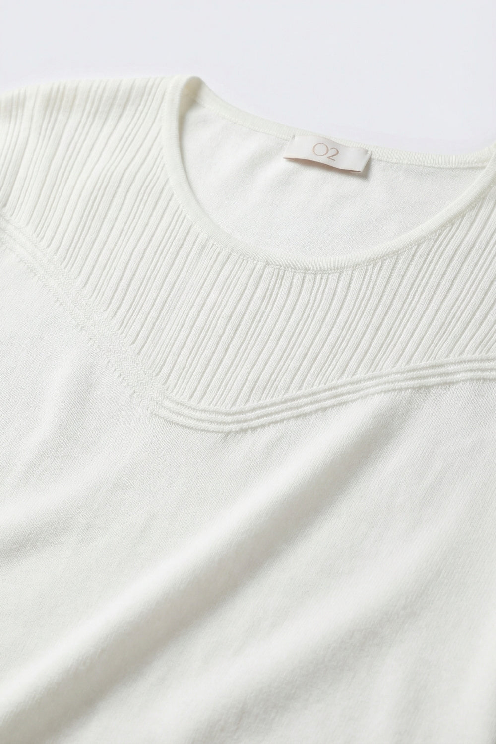 Nervuré White Cap Sleeve Knit Sweater