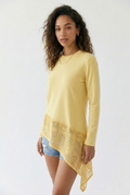 Miel Crochet Insert Asymmetrical Top