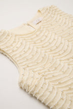 Nacre Beaded Scallop Blouse