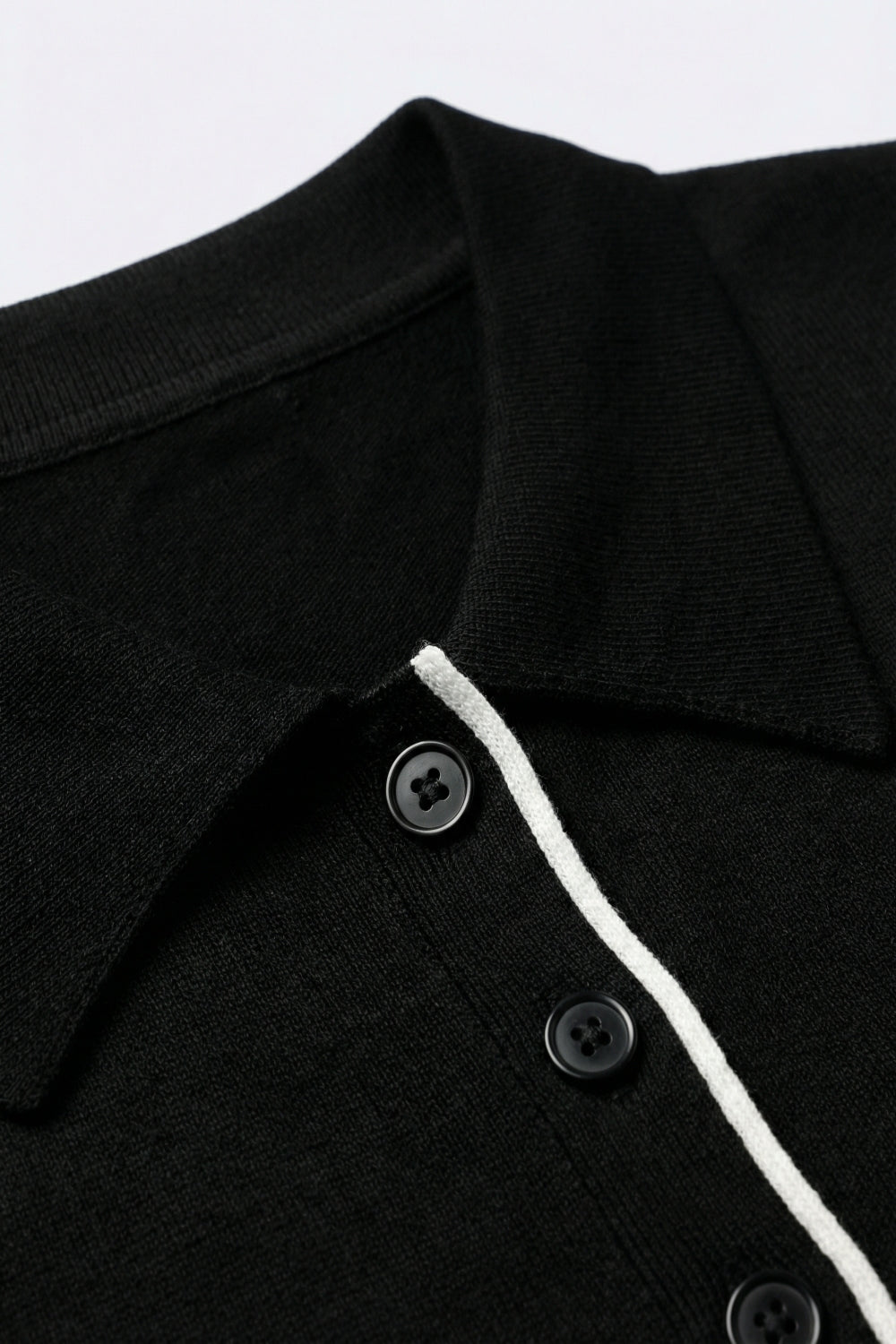 Passepoil Polo Knit Top