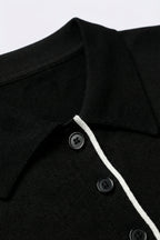 Passepoil Polo Knit Top