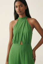 Croisé Halter Wide Leg Jumpsuit