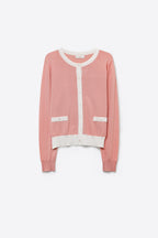 Galon Contrast Trim Cardigan