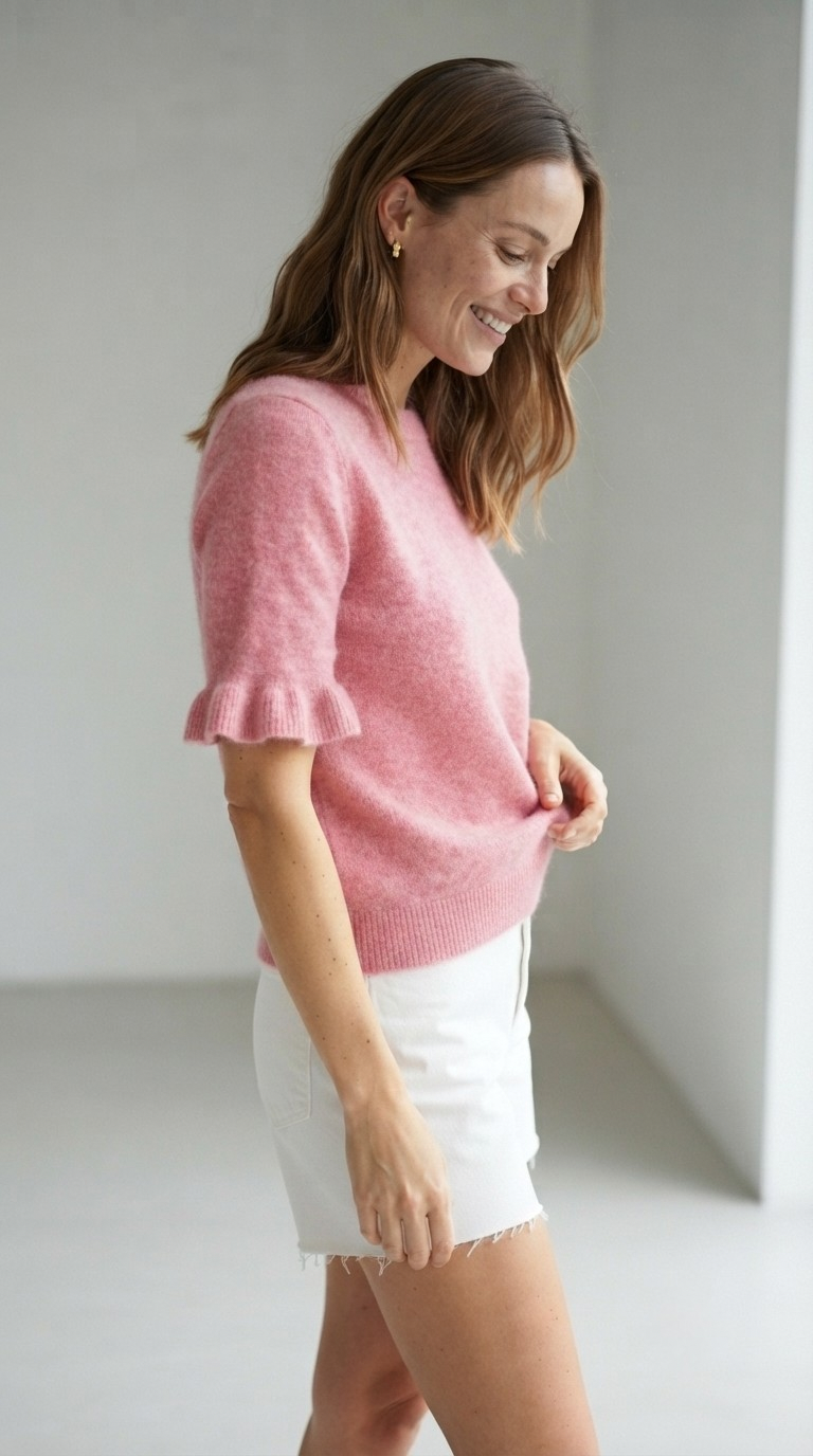 Duvet Ruffle Sleeve Sweater