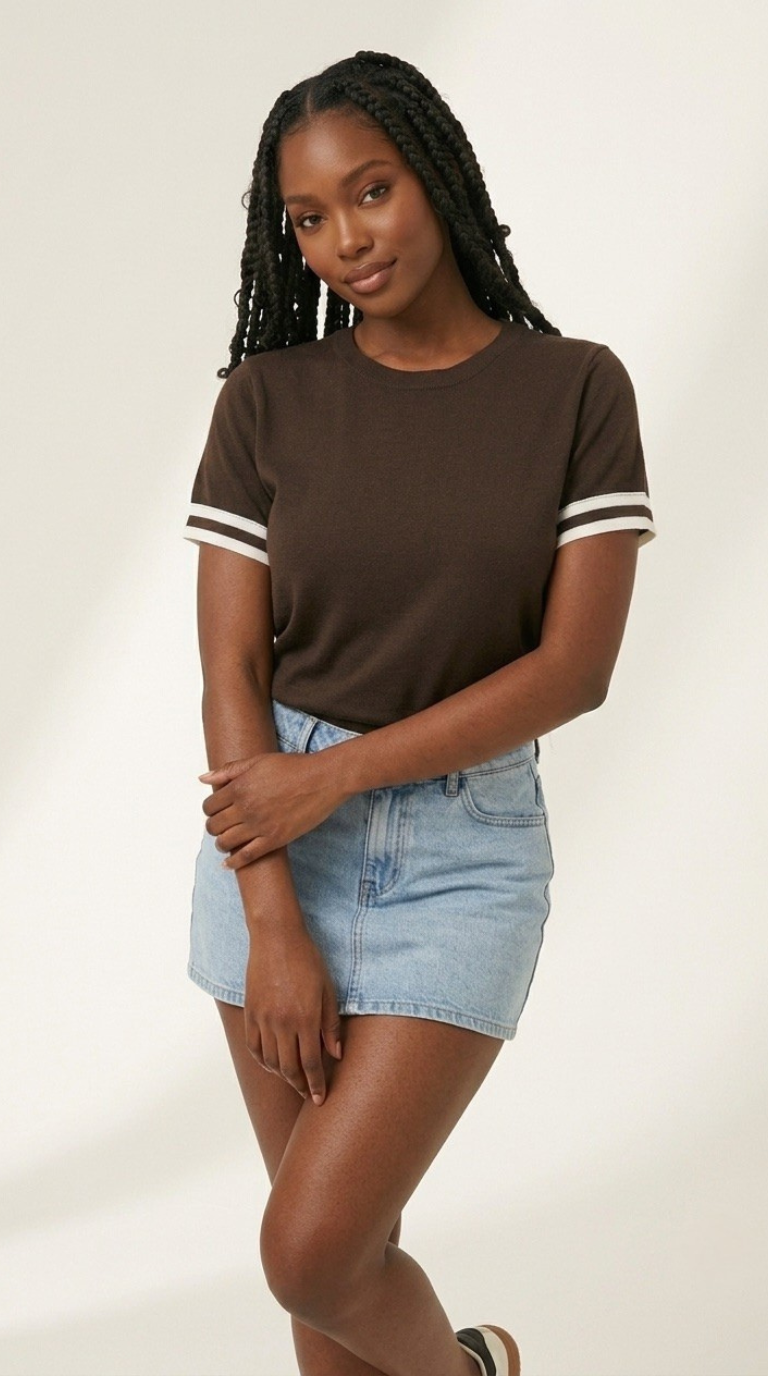 Bande Stripe Sleeve Sweater