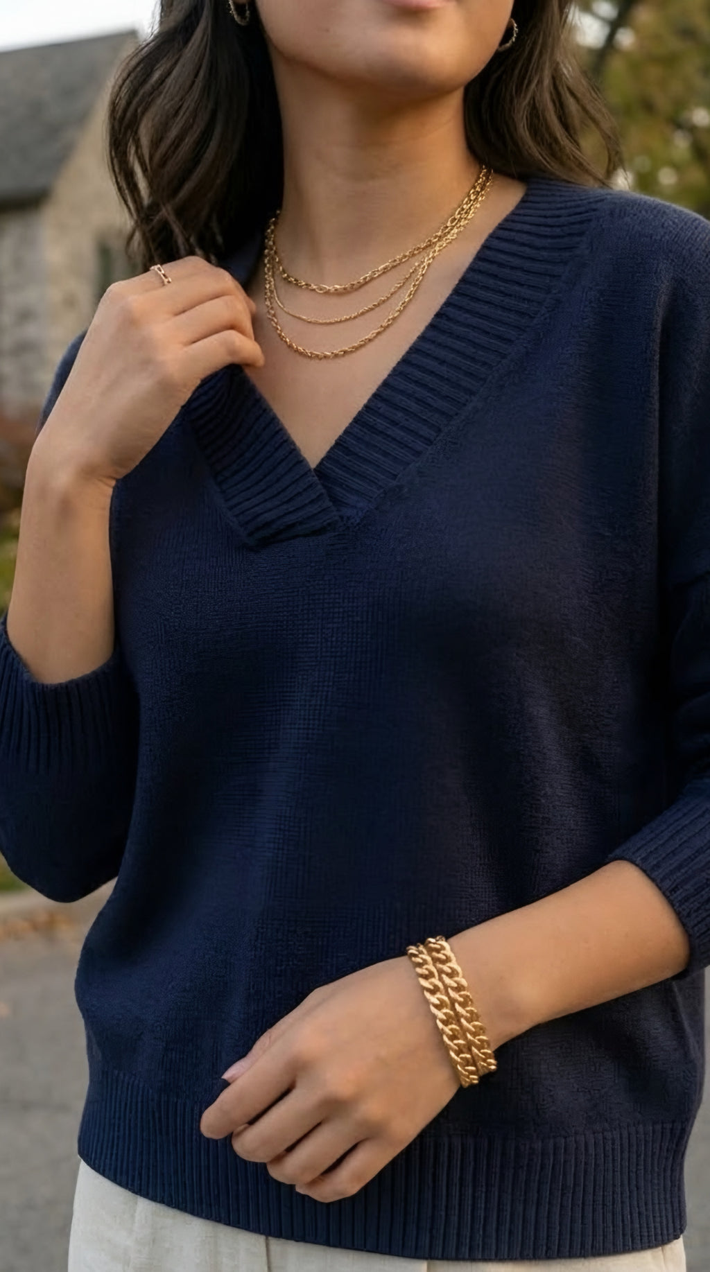 Solstice V-Neck Knit Jumper