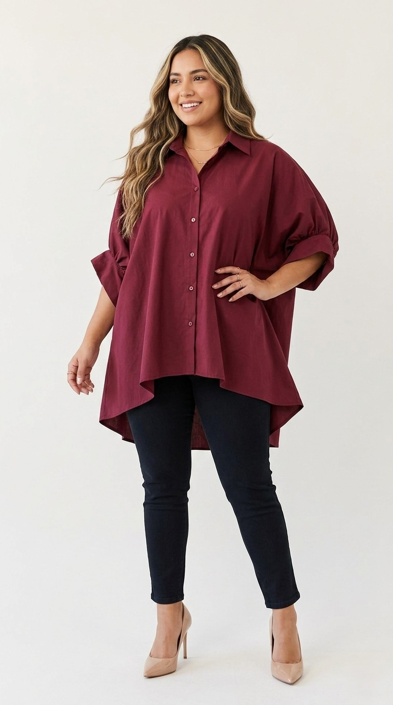 Amplitude Oversized Button Blouse