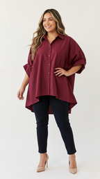 Amplitude Oversized Button Blouse