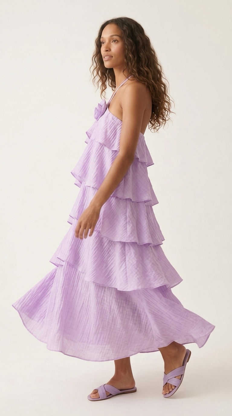 Rosier Rose Detail Maxi Dress